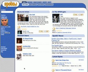 home page of SpotDJ after I signed up